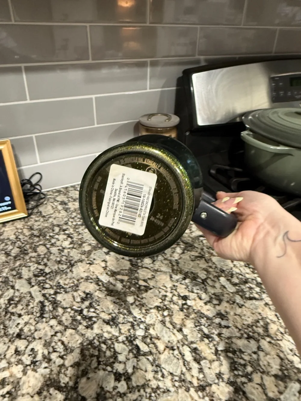 Stanley Wicked Elphaba  Green Tumbler with Gold Accent and Handle - Picture 3 of 3
